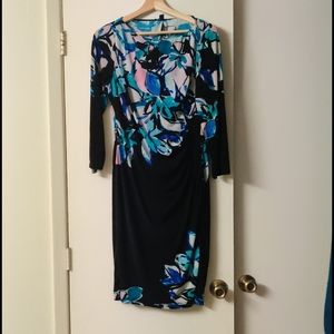 Blue pink and black dress